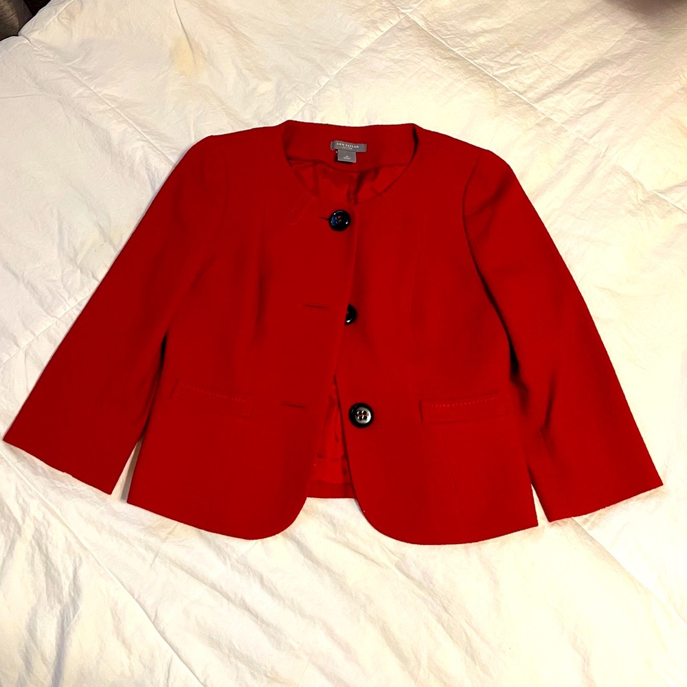 Ann Taylor Vibrant Red Suit Jacket